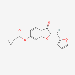 molecular formula C17H12O5 B6431389 (Z)-2-(furan-2-ylmethylene)-3-oxo-2,3-dihydrobenzofuran-6-yl cyclopropanecarboxylate CAS No. 622798-92-9