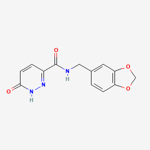 molecular formula C13H11N3O4 B6431481 N-(benzo[d][1,3]dioxol-5-ylmethyl)-6-oxo-1,6-dihydropyridazine-3-carboxamide CAS No. 848755-53-3