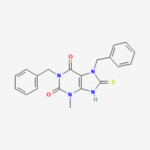 B6431792 1,7-dibenzyl-3-methyl-8-sulfanyl-2,3,6,7-tetrahydro-1H-purine-2,6-dione CAS No. 330990-54-0