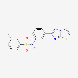 molecular formula C18H15N3O2S2 B6431810 N-(3-imidazo[2,1-b][1,3]thiazol-6-ylphenyl)-3-methylbenzenesulfonamide CAS No. 667910-58-9