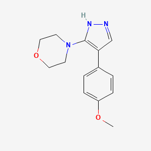 molecular formula C14H17N3O2 B6432057 Morpholine, 4-[4-(4-methoxyphenyl)-1H-pyrazol-3-yl]- CAS No. 88743-52-6