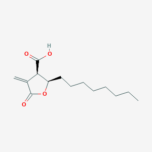 molecular formula C14H22O4 B064321 cis-Tetrahydro-3-methylene-2-oxo-5-n-octyl-4-furancarboxylic acid CAS No. 191282-49-2