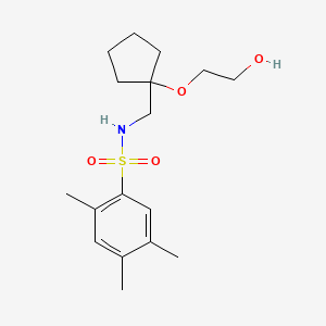 molecular formula C17H27NO4S B6432193 N-{[1-(2-hydroxyethoxy)cyclopentyl]methyl}-2,4,5-trimethylbenzene-1-sulfonamide CAS No. 2190365-64-9