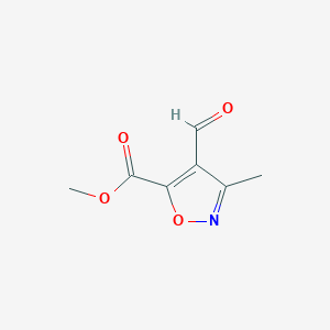 molecular formula C7H7NO4 B064326 Methyl 4-formyl-3-methylisoxazole-5-carboxylate CAS No. 161126-53-0