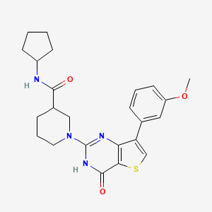 B6432774 N-cyclopentyl-1-[7-(3-methoxyphenyl)-4-oxo-3H,4H-thieno[3,2-d]pyrimidin-2-yl]piperidine-3-carboxamide CAS No. 1242976-65-3