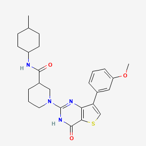 1-[7-(3-methoxyphenyl)-4-oxo-3H,4H-thieno[3,2-d]pyrimidin-2-yl]-N-(4-methylcyclohexyl)piperidine-3-carboxamide