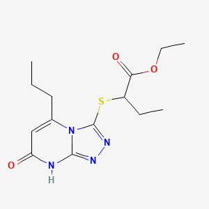 molecular formula C14H20N4O3S B6432933 ethyl 2-({7-oxo-5-propyl-7H,8H-[1,2,4]triazolo[4,3-a]pyrimidin-3-yl}sulfanyl)butanoate CAS No. 895005-69-3