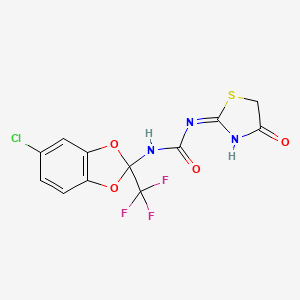 B6433005 1-[5-chloro-2-(trifluoromethyl)-2H-1,3-benzodioxol-2-yl]-3-(4-oxo-4,5-dihydro-1,3-thiazol-2-yl)urea CAS No. 380461-34-7