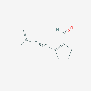 molecular formula C11H12O B064332 2-(3-Methylbut-3-en-1-ynyl)cyclopentene-1-carbaldehyde CAS No. 184155-06-4