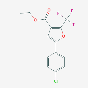molecular formula C14H10ClF3O3 B064340 Ethyl 5-(4-chlorophenyl)-2-(trifluoromethyl)furan-3-carboxylate CAS No. 175276-59-2
