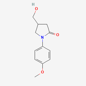 molecular formula C12H15NO3 B6434649 2-Pyrrolidinone, 4-(hydroxymethyl)-1-(4-methoxyphenyl)- CAS No. 133747-98-5