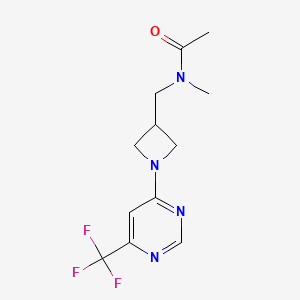 molecular formula C12H15F3N4O B6434993 N-methyl-N-({1-[6-(trifluoromethyl)pyrimidin-4-yl]azetidin-3-yl}methyl)acetamide CAS No. 2549032-26-8