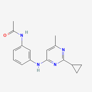 molecular formula C16H18N4O B6435038 N-{3-[(2-cyclopropyl-6-methylpyrimidin-4-yl)amino]phenyl}acetamide CAS No. 2549029-87-8