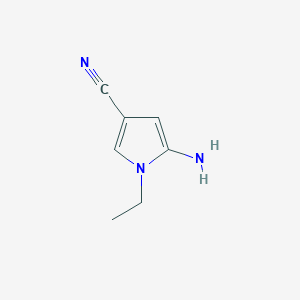 molecular formula C7H9N3 B064356 5-amino-1-ethyl-1H-pyrrole-3-carbonitrile CAS No. 159831-29-5