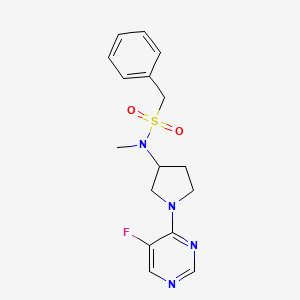 molecular formula C16H19FN4O2S B6435773 N-[1-(5-fluoropyrimidin-4-yl)pyrrolidin-3-yl]-N-methyl-1-phenylmethanesulfonamide CAS No. 2549006-84-8