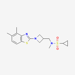 molecular formula C17H23N3O2S2 B6435805 N-{[1-(4,5-dimethyl-1,3-benzothiazol-2-yl)azetidin-3-yl]methyl}-N-methylcyclopropanesulfonamide CAS No. 2549022-81-1