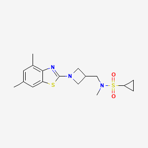 molecular formula C17H23N3O2S2 B6435811 N-{[1-(4,6-dimethyl-1,3-benzothiazol-2-yl)azetidin-3-yl]methyl}-N-methylcyclopropanesulfonamide CAS No. 2549049-76-3