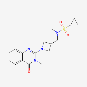 molecular formula C17H22N4O3S B6435829 N-methyl-N-{[1-(3-methyl-4-oxo-3,4-dihydroquinazolin-2-yl)azetidin-3-yl]methyl}cyclopropanesulfonamide CAS No. 2549063-86-5