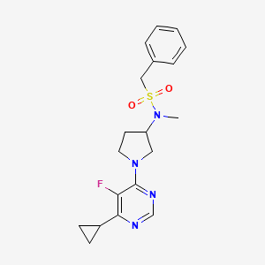 molecular formula C19H23FN4O2S B6435917 N-[1-(6-cyclopropyl-5-fluoropyrimidin-4-yl)pyrrolidin-3-yl]-N-methyl-1-phenylmethanesulfonamide CAS No. 2549019-85-2
