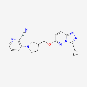 molecular formula C19H19N7O B6436083 3-{3-[({3-cyclopropyl-[1,2,4]triazolo[4,3-b]pyridazin-6-yl}oxy)methyl]pyrrolidin-1-yl}pyridine-2-carbonitrile CAS No. 2549020-11-1