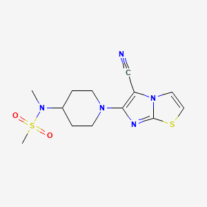 molecular formula C13H17N5O2S2 B6436295 N-(1-{5-cyanoimidazo[2,1-b][1,3]thiazol-6-yl}piperidin-4-yl)-N-methylmethanesulfonamide CAS No. 2549042-15-9