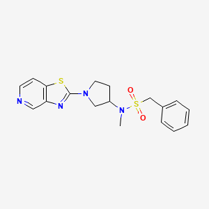 molecular formula C18H20N4O2S2 B6436304 N-methyl-1-phenyl-N-(1-{[1,3]thiazolo[4,5-c]pyridin-2-yl}pyrrolidin-3-yl)methanesulfonamide CAS No. 2549025-15-0