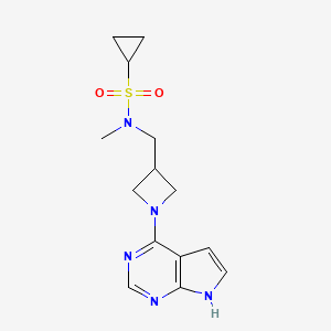 N-methyl-N-[(1-{7H-pyrrolo[2,3-d]pyrimidin-4-yl}azetidin-3-yl)methyl]cyclopropanesulfonamide