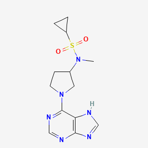 molecular formula C13H18N6O2S B6436366 N-methyl-N-[1-(9H-purin-6-yl)pyrrolidin-3-yl]cyclopropanesulfonamide CAS No. 2549010-36-6