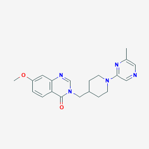 B6436417 7-methoxy-3-{[1-(6-methylpyrazin-2-yl)piperidin-4-yl]methyl}-3,4-dihydroquinazolin-4-one CAS No. 2549056-41-7