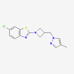6-chloro-2-{3-[(4-methyl-1H-pyrazol-1-yl)methyl]azetidin-1-yl}-1,3-benzothiazole