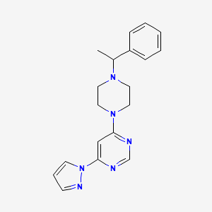 4-[4-(1-phenylethyl)piperazin-1-yl]-6-(1H-pyrazol-1-yl)pyrimidine