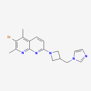 B6436545 3-bromo-7-{3-[(1H-imidazol-1-yl)methyl]azetidin-1-yl}-2,4-dimethyl-1,8-naphthyridine CAS No. 2549063-45-6