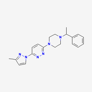3-(3-methyl-1H-pyrazol-1-yl)-6-[4-(1-phenylethyl)piperazin-1-yl]pyridazine