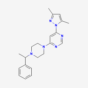 4-(3,5-dimethyl-1H-pyrazol-1-yl)-6-[4-(1-phenylethyl)piperazin-1-yl]pyrimidine