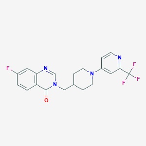 7-fluoro-3-({1-[2-(trifluoromethyl)pyridin-4-yl]piperidin-4-yl}methyl)-3,4-dihydroquinazolin-4-one