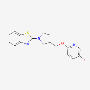 molecular formula C17H16FN3OS B6436772 2-(3-{[(5-fluoropyridin-2-yl)oxy]methyl}pyrrolidin-1-yl)-1,3-benzothiazole CAS No. 2549066-71-7
