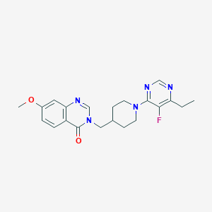 3-{[1-(6-ethyl-5-fluoropyrimidin-4-yl)piperidin-4-yl]methyl}-7-methoxy-3,4-dihydroquinazolin-4-one