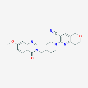2-{4-[(7-methoxy-4-oxo-3,4-dihydroquinazolin-3-yl)methyl]piperidin-1-yl}-5H,7H,8H-pyrano[4,3-b]pyridine-3-carbonitrile