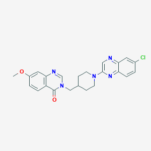 3-{[1-(6-chloroquinoxalin-2-yl)piperidin-4-yl]methyl}-7-methoxy-3,4-dihydroquinazolin-4-one