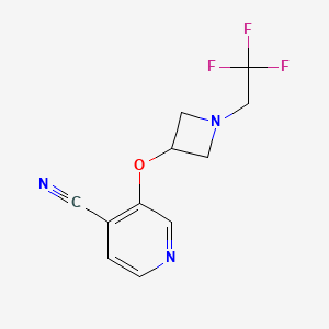 molecular formula C11H10F3N3O B6437056 3-{[1-(2,2,2-trifluoroethyl)azetidin-3-yl]oxy}pyridine-4-carbonitrile CAS No. 2548985-16-4
