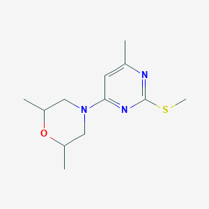 molecular formula C12H19N3OS B6437111 2,6-dimethyl-4-[6-methyl-2-(methylsulfanyl)pyrimidin-4-yl]morpholine CAS No. 2549002-39-1