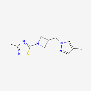 3-methyl-5-{3-[(4-methyl-1H-pyrazol-1-yl)methyl]azetidin-1-yl}-1,2,4-thiadiazole
