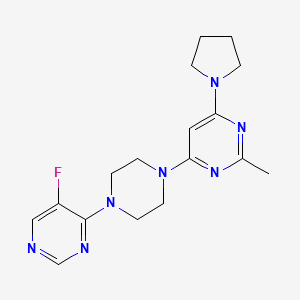 4-[4-(5-fluoropyrimidin-4-yl)piperazin-1-yl]-2-methyl-6-(pyrrolidin-1-yl)pyrimidine