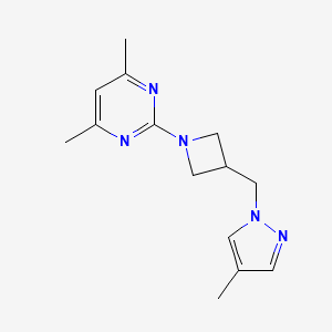 4,6-dimethyl-2-{3-[(4-methyl-1H-pyrazol-1-yl)methyl]azetidin-1-yl}pyrimidine