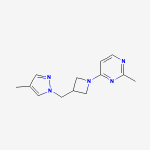 2-methyl-4-{3-[(4-methyl-1H-pyrazol-1-yl)methyl]azetidin-1-yl}pyrimidine