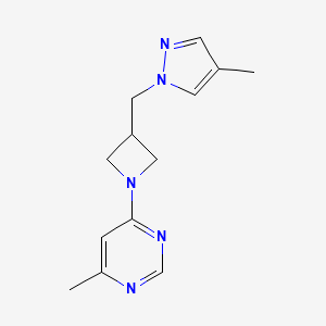 4-methyl-6-{3-[(4-methyl-1H-pyrazol-1-yl)methyl]azetidin-1-yl}pyrimidine