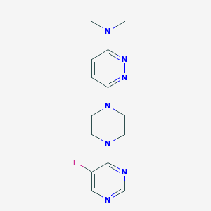 molecular formula C14H18FN7 B6437316 6-[4-(5-fluoropyrimidin-4-yl)piperazin-1-yl]-N,N-dimethylpyridazin-3-amine CAS No. 2549003-47-4