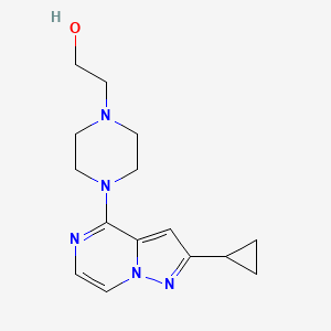 B6437383 2-(4-{2-cyclopropylpyrazolo[1,5-a]pyrazin-4-yl}piperazin-1-yl)ethan-1-ol CAS No. 2405667-36-7