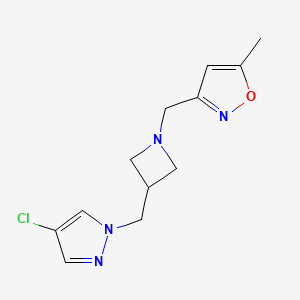 3-({3-[(4-chloro-1H-pyrazol-1-yl)methyl]azetidin-1-yl}methyl)-5-methyl-1,2-oxazole