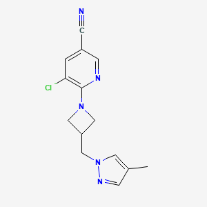 5-chloro-6-{3-[(4-methyl-1H-pyrazol-1-yl)methyl]azetidin-1-yl}pyridine-3-carbonitrile